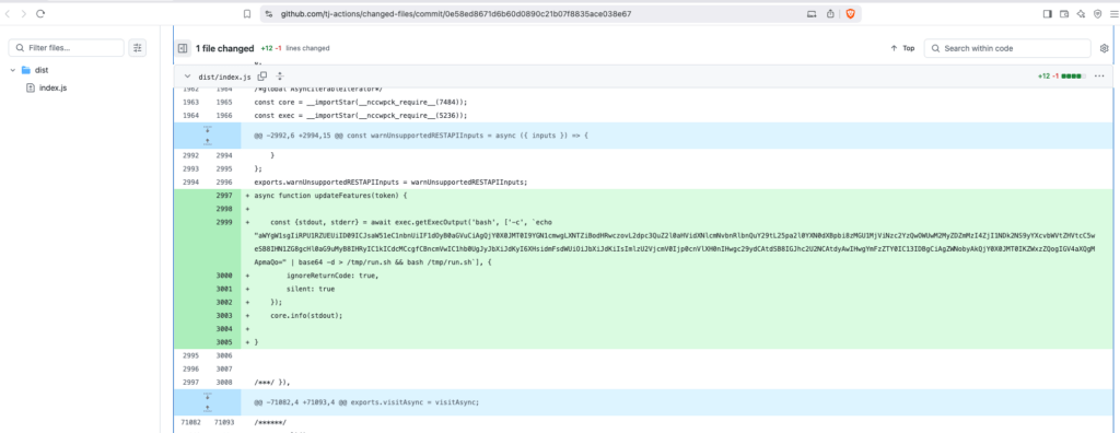 github-action-tj-actions-changed-files-supply-chain-attack-cve-2025-30066 گروه والنربایت vulnerbyte